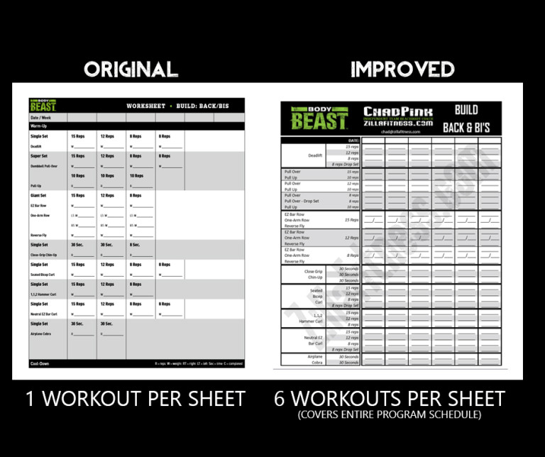 Improved Body Beast Worksheets