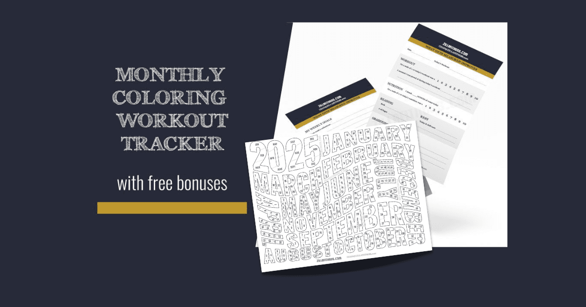 Monthly Coloring Workout Tracker for 2025