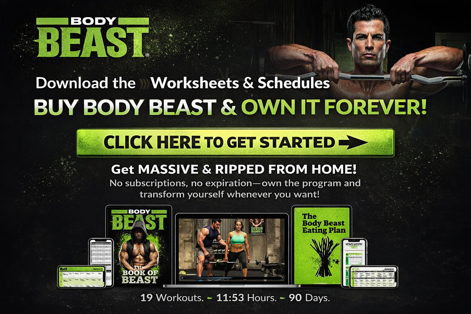 Free Improved Body Beast Workout Sheets by ZillaFitness