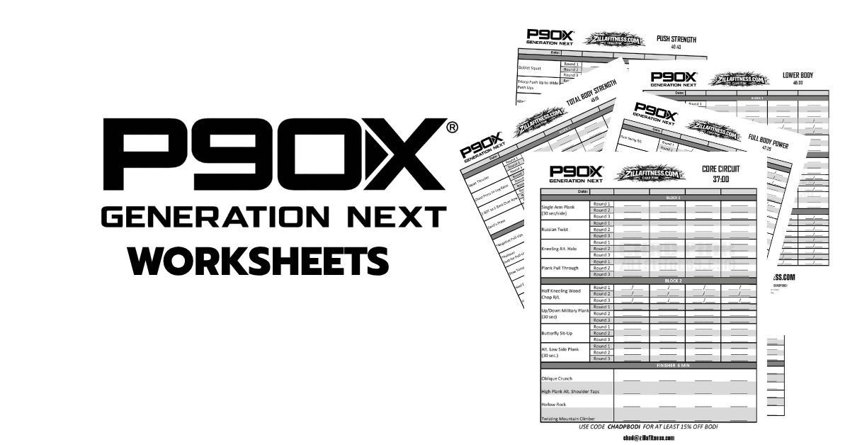 P90X Generation Next worksheets