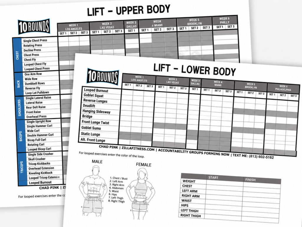 Printable 10 Rounds Weight Tracker