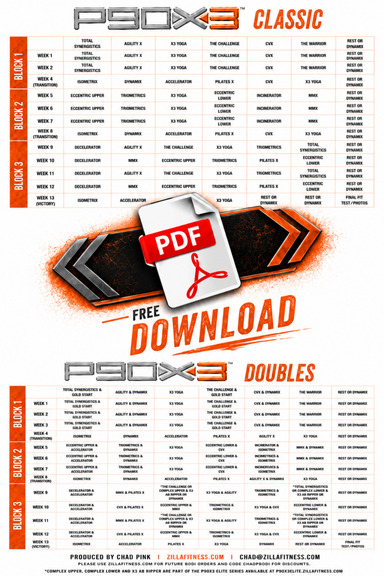 p90x3 schedule pdf classic lean