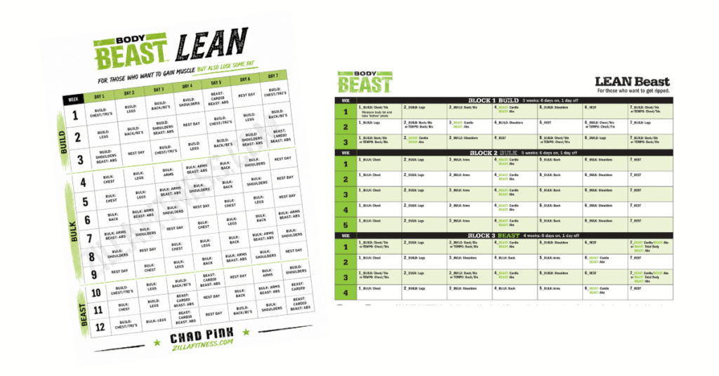body beast lean schedule